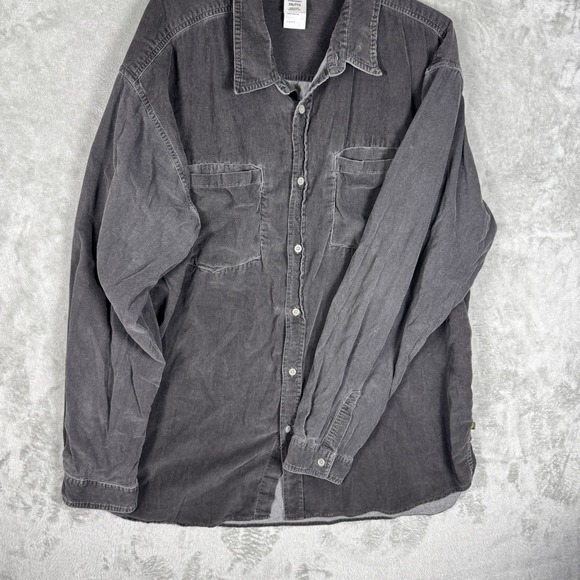 VTG The North Face Men's Size XXL Gray Corduroy Long Sleeve Pea Shirt - Picture 3 of 11